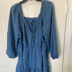 Plus Size Peasant Dress - NWT - Chambray/blue- Old Navy- Size 2X
